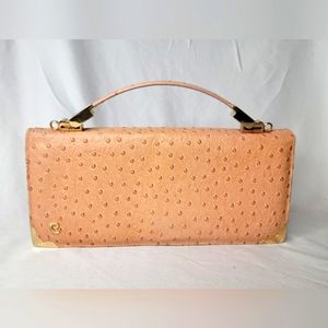 VINTAGE Pierre Cardin Ostrich Clutch - 12" × 5.5" × 2"